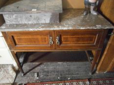 An Edwardian inlaid marble top washstand