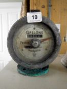 An old petrol meter gauge