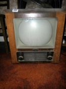 A black & white vintage TV