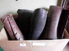A box of leather gaiters