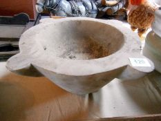 A large marble 'pestle & Mortar' bowl (b