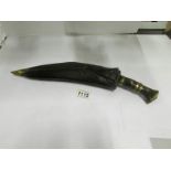 A Ghurka Kukri with sheath