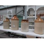 4 stone ware jars