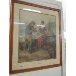 A maple framed print entitled 'Getting e