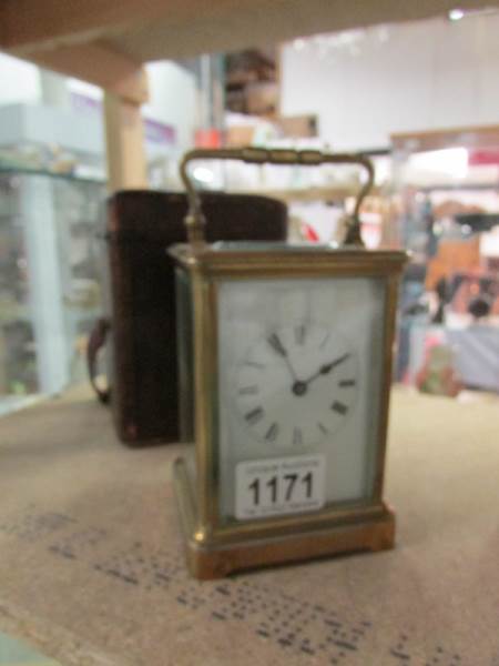 A Victorian brass carriage clock in orig