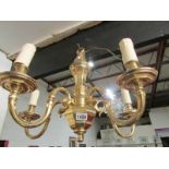 A brass ceiling light