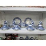 40 pieces of blue and white porcelain te