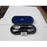 A spoon and fork in fitted box