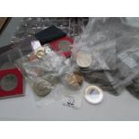 A mixed lot of coins, bank notes etc., i