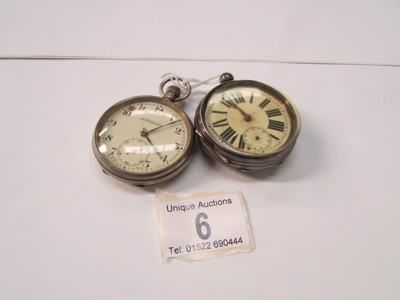 A silver pocket watch a/f and one other