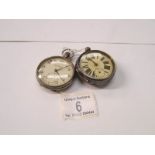 A silver pocket watch a/f and one other
