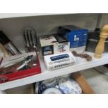 A mixed lot of kitchenware, strongbox, t