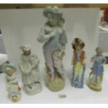 4 Victorian bisque figures and one other
