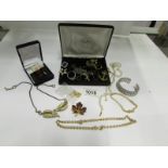 A mixed lot of jewellery including earri