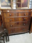 A Victorian 2 over 3 bow front chest of