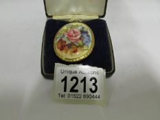 An Aynsley hand painted brooch