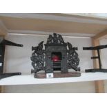 A miniature cast iron fire place and 2 m