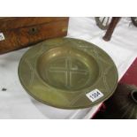 A WW2 brass collection plate stamped 'Th