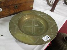 A WW2 brass collection plate stamped 'Th