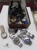 A box of wristwatches including Sekonda
