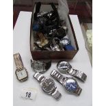 A box of wristwatches including Sekonda