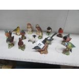 14 Beswick birds and a Beswick sheep