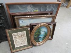 6 oil paintings and a resin scene