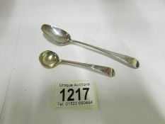 A Georgian silver salt spoon and a Georg