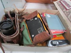 A box of miscellaneous including binocul