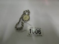 A ladies silver wrist watch marked Quinn