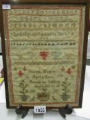 An 1829 sampler by Harriet Marson with s
