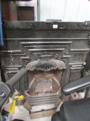 A cast iron fire place