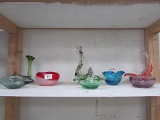 8 Items of art glass including Whitefria