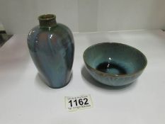 A Pilkington Lancastrian vase and bowl,