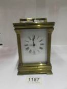 A good quality brass carriage clock with