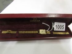 A cased Omega ladies wrist watch