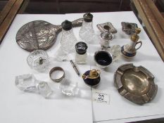 A mixed lot including silver ashtray
