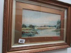 A framed and glazed watercolour, country