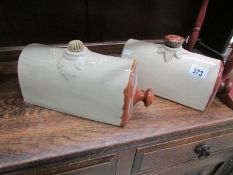 2 stoneware hot water bottles