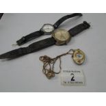 2 wrist watches and a pendant watch