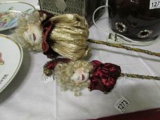 2 Pierrot 'puppet' figures