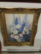 A framed floral watercolour