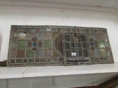 2 stained and leaded glass panels, both