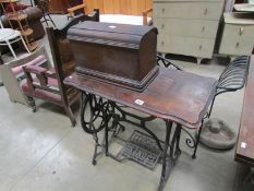 A treadle sewing machine