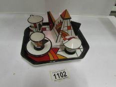A Brian Wood miniature tea set on tray