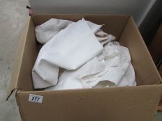A box of table linen etc