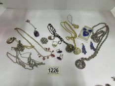 A mixed lot of necklaces etc