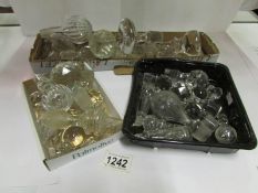 3 trays of glass decanter stoppers