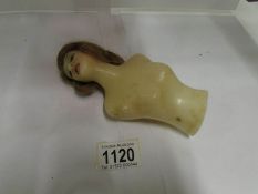 A Vintage wax dolls head / bust