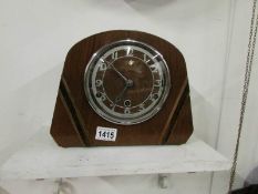 An Art Deco mantel clock in working orde